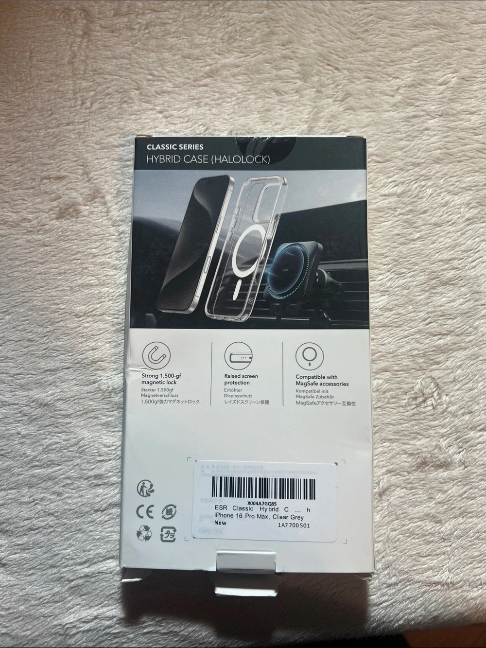 iPhone 16 Pro Max HaloLock Magnetic Clear and Grey Phone Case